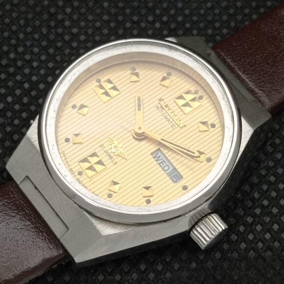 Vintage 1983 Citizen Automatic Womans Silver Watch W/daydate & Gold accents
